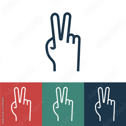 Linear vector icon with rude gesture
