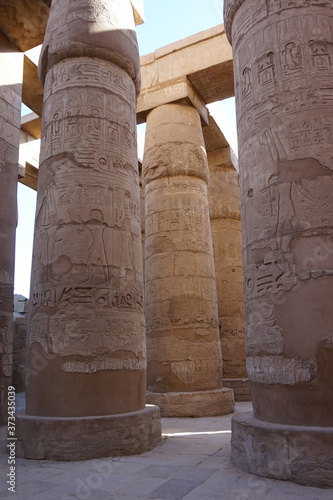 Great Hypostyle Hall and clouds at the Temples of Karnak