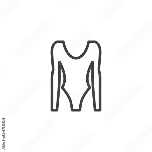 Women sport suit line icon. Swimsuit linear style sign for mobile concept and web design. Wetsuit, bodysuit outline vector icon. Symbol, logo illustration. Vector graphics