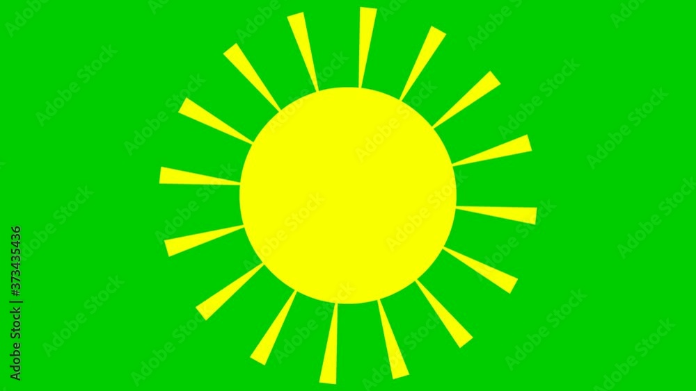 Sun is shining. Animated yellow sun isolated on green background. The sun is spinning. Looped animation.
Sun is shining. Animated yellow sun isolated on green background. The sun is spinning. Looped animation.