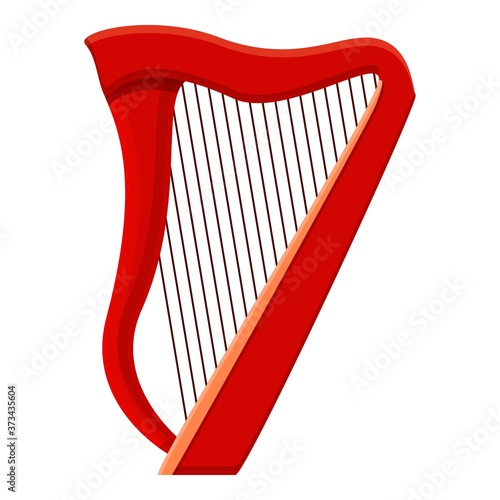 Melody harp icon. Cartoon of melody harp vector icon for web design isolated on white background
