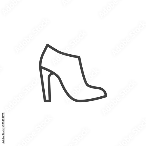 Glamour women shoe line icon. linear style sign for mobile concept and web design. High heels shoes outline vector icon. Symbol, logo illustration. Vector graphics