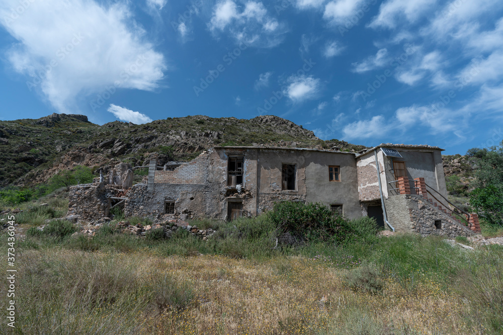 ruined farmhouse in the mountain