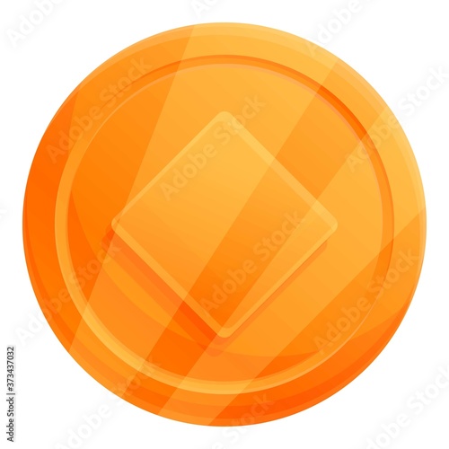 Game token icon. Cartoon of game token vector icon for web design isolated on white background