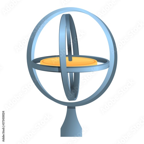 Physics gyroscope icon. Cartoon of physics gyroscope vector icon for web design isolated on white background