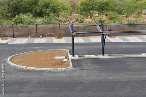 Ongoing construction of a parking lot.