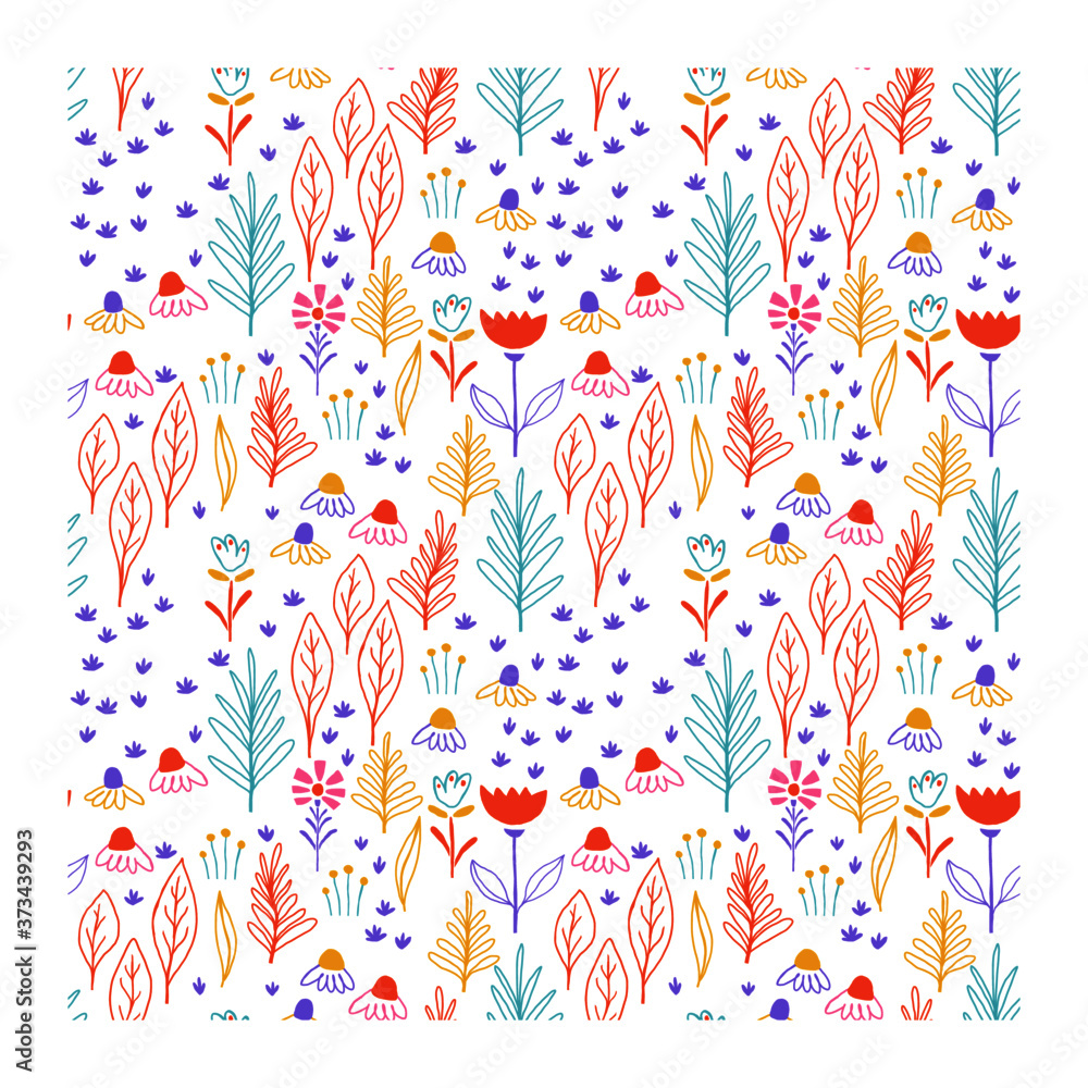 Seamless pattern with silhouette branch of leaves, flowers. Cute elegant flowers vector illustration. Background for poster or cover. Figure for textiles Seamless pattern with silhouette branch of leaves, flowers. Cute elegant flowers vector illustration. Background for poster or cover. Figure for textiles