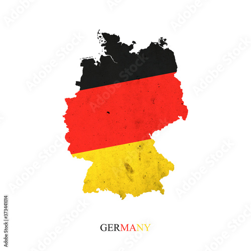 German flag in the form of a map of Germany.