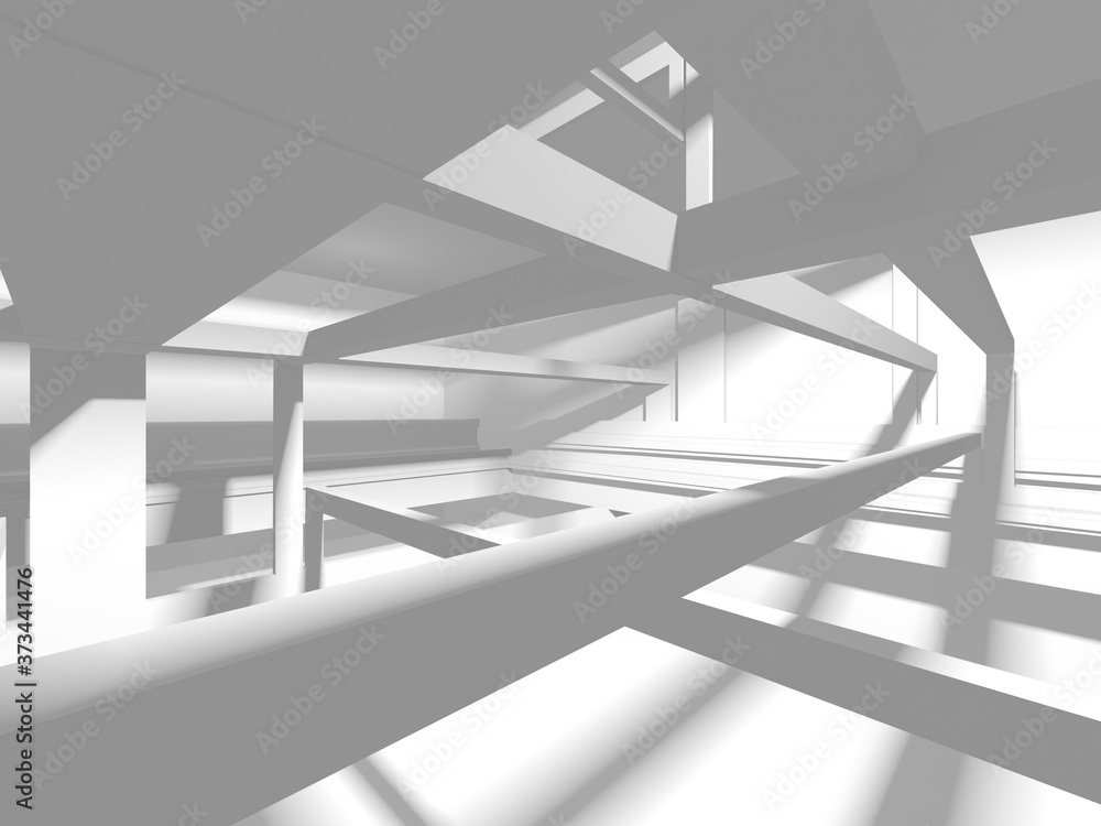 Fototapeta premium Białe tło nowoczesne. Streszczenie koncepcja budynku
