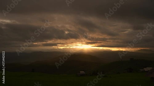 Wallpaper Mural Sunset at the mountain near the village. Torontodigital.ca