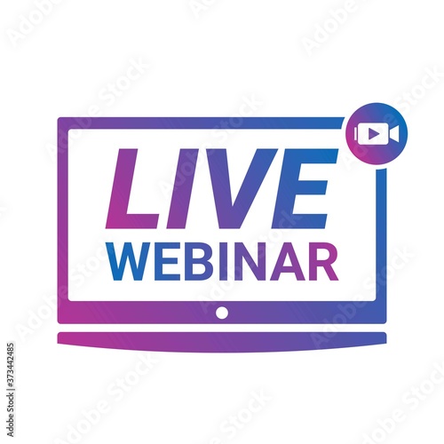 Live Webinar Button, icon, emblem label Vector illustration