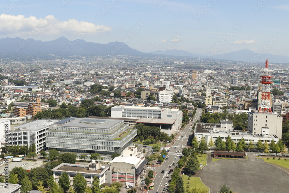 Naklejka premium 群馬県高崎市の街並み