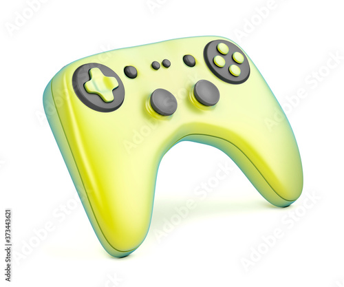Colorful gaming controller on white background
