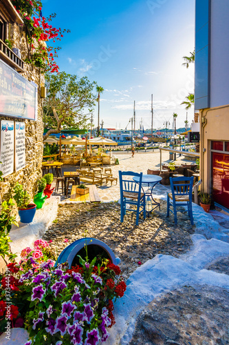 Fototapeta Naklejka Na Ścianę i Meble -  Beautiful street view in Kos Island. Kos Island is populer tourist destination in Greece.