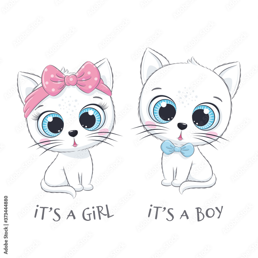 Cute baby cat with phrase 