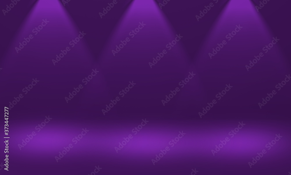 Raven color stage background with three spotlight