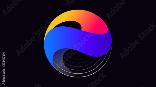 Circle sound wave equalizer background