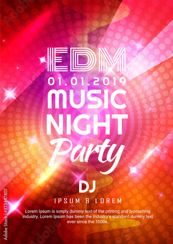 DJ music night party edm poster design