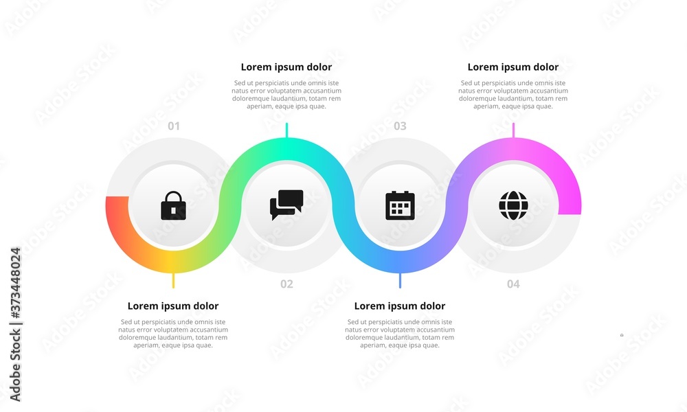 Naklejka premium Circular business step and progress infographic vector design