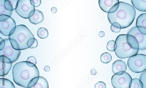 3d cell stem science background. Medical microscopic molecular conception. Biology research dna nucleus cells vector pattern. 