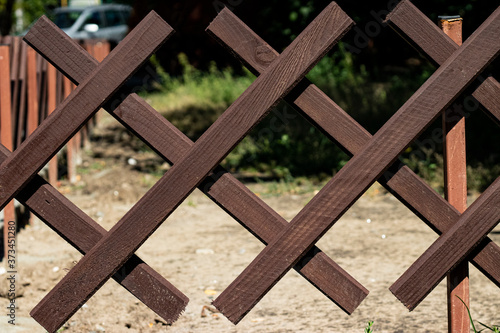 Wooden fence in the park