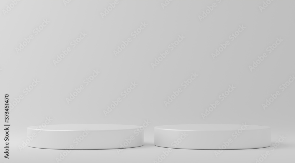 Cylinder podiums white background. Abstract pedestal scene with geometrical. Scene to show cosmetic products presentation. Mock up design empty space,Showcase,shopfront,display case,3d illustration Cylinder podiums white background. Abstract pedestal scene with geometrical. Scene to show cosmetic products presentation. Mock up design empty space,Showcase,shopfront,display case,3d illustration