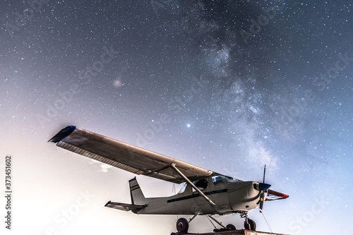 Plane with the milky way