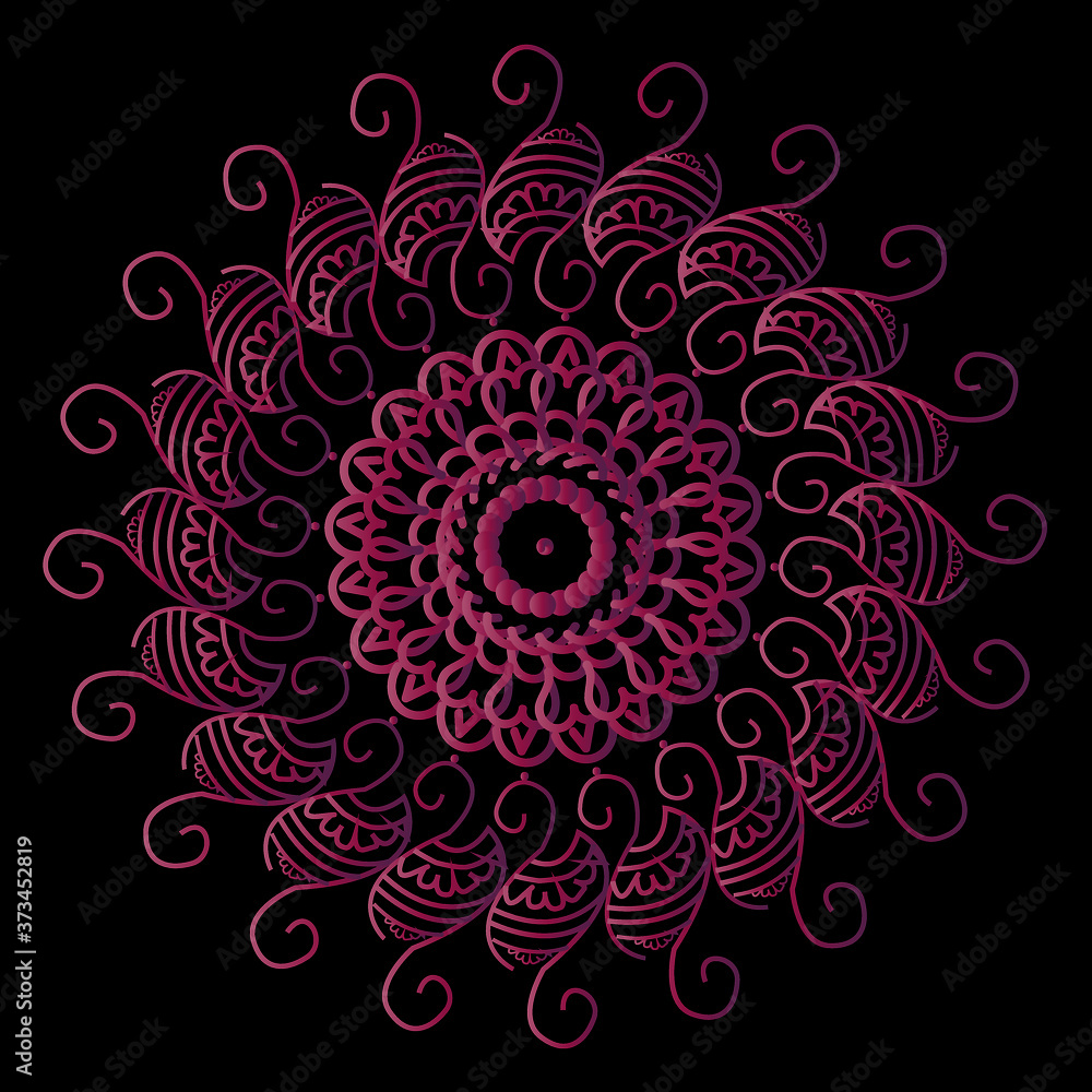 Ornaments mandala design with black background. Ornaments mandala design with black background.