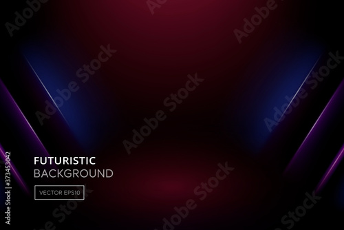 Futuristic abstract gradient dark room background