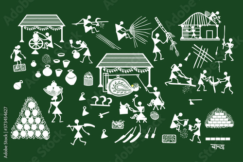 Traditional Warli painting from Northern Maharashtra