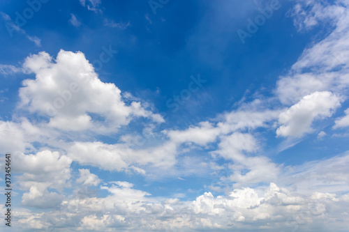 Stratocumulus clouds in the blue sky   Sunny background
