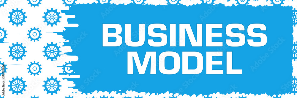 Business Model Blue Gears Scratch Background Horizontal Business Model Blue Gears Scratch Background Horizontal