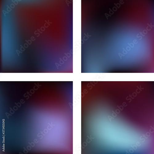 Set with abstract blurred backgrounds. Vector illustration. Modern geometrical backdrop. Abstract template. Black, brown, blue colors © tashechka