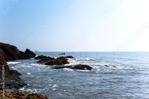 The beautiful landscape of sea side and wave 
