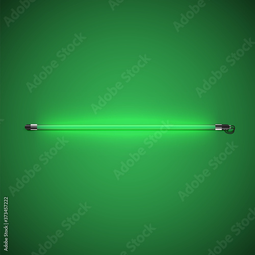 Realistic neon tube with glow, vector illustration