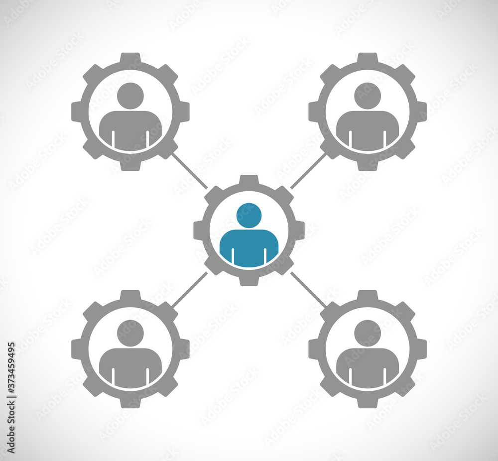 person teamwork in gears person teamwork in gears