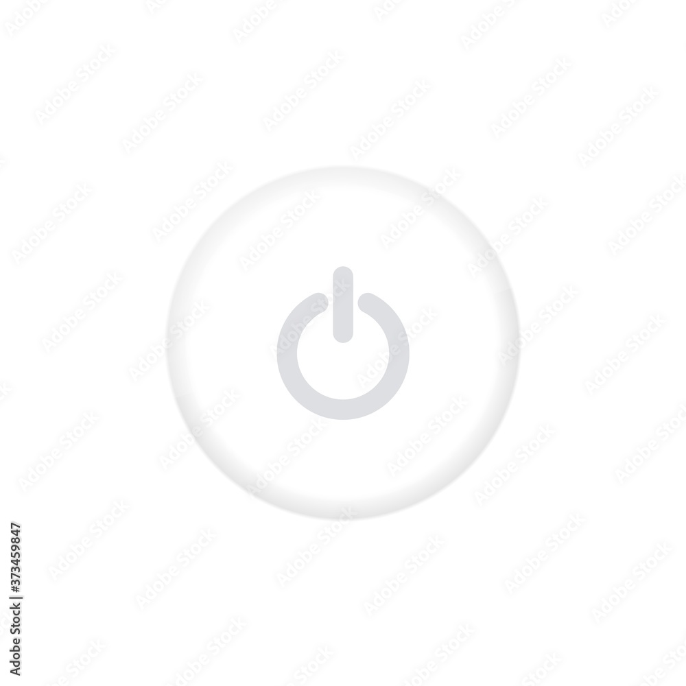 Power button on white background. Realistic button in neumorphic design. Neumorphism Power button on white background. Realistic button in neumorphic design. Neumorphism