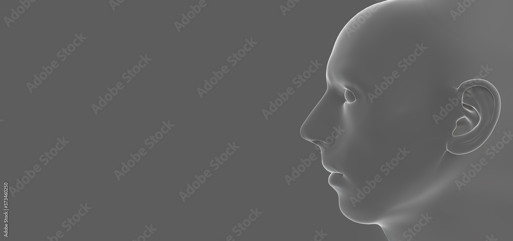 seitlich blickende männliche 3d puppe, mann charakter, horizontales banner, design hintergrund seitlich blickende männliche 3d puppe, mann charakter, horizontales banner, design hintergrund