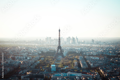 Beautiful morning Paris cityscape view