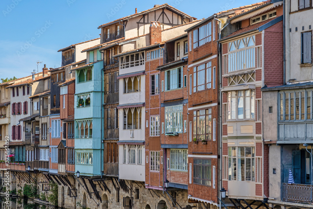 Fototapeta premium Nice buildings on the river Tarn in French town Castres.