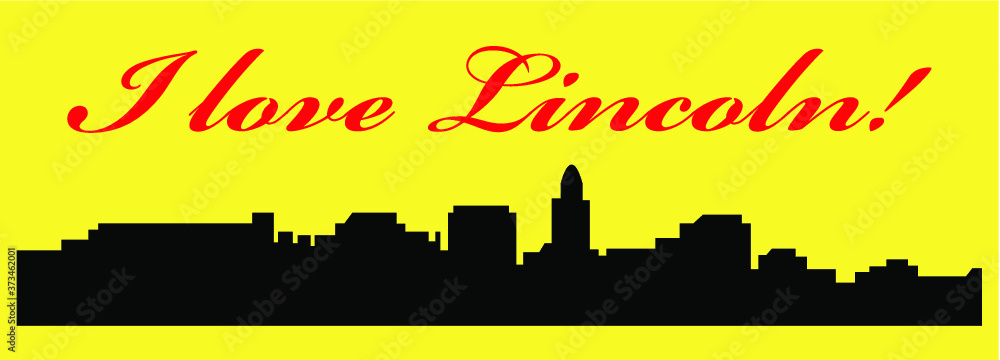 Lincoln, Nebraska (city silhouette) 