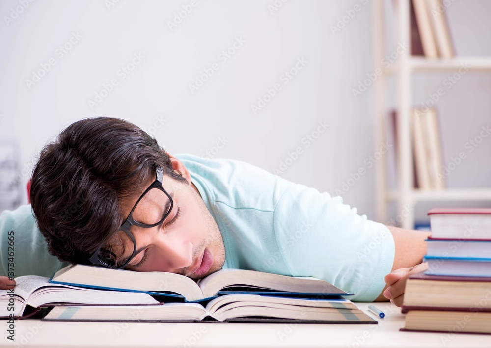Young handsome student preparing for school exams Young handsome student preparing for school exams