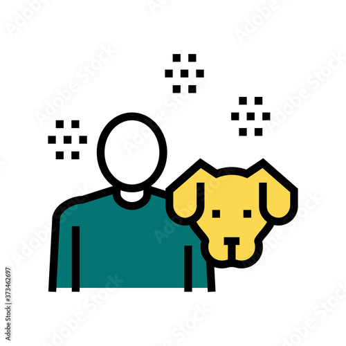 dog owner color icon vector. dog owner sign. isolated symbol illustration