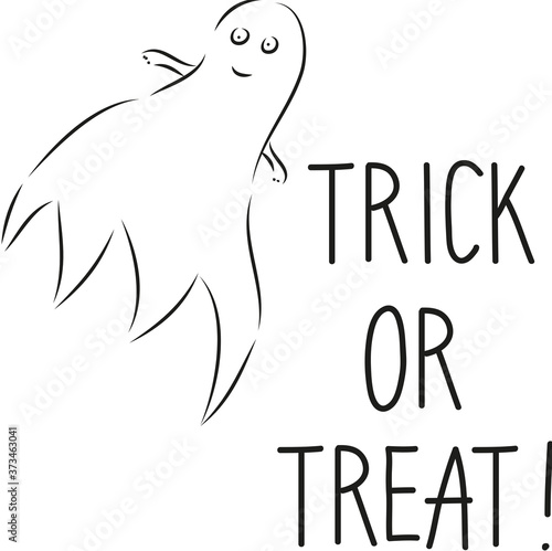 Süsses oder Saures, trik or treat, kleines Gespenst treibt sein Unwesen zu Halloween und ist schrecklich gruselig, huuuuhuu