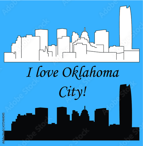 Oklahoma City, Oklahoma (city silhouette)
