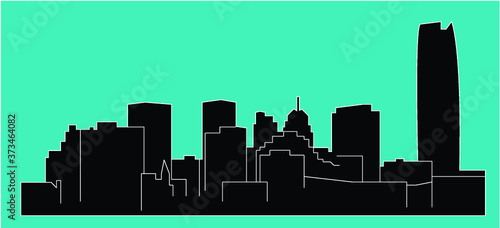 Oklahoma City, Oklahoma (city silhouette)