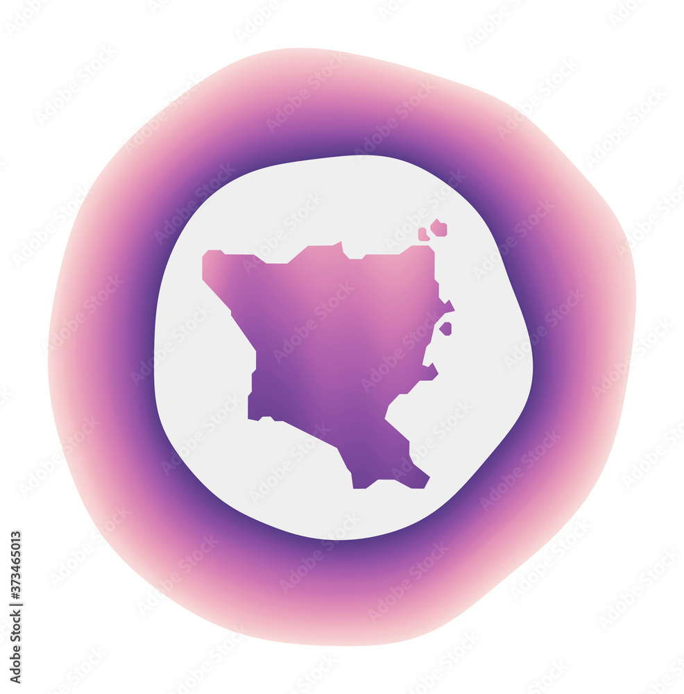 Green Island, Taiwan icon. Colorful gradient logo of the island. Purple red Green Island, Taiwan rounded sign with map for your design. Vector illustration.