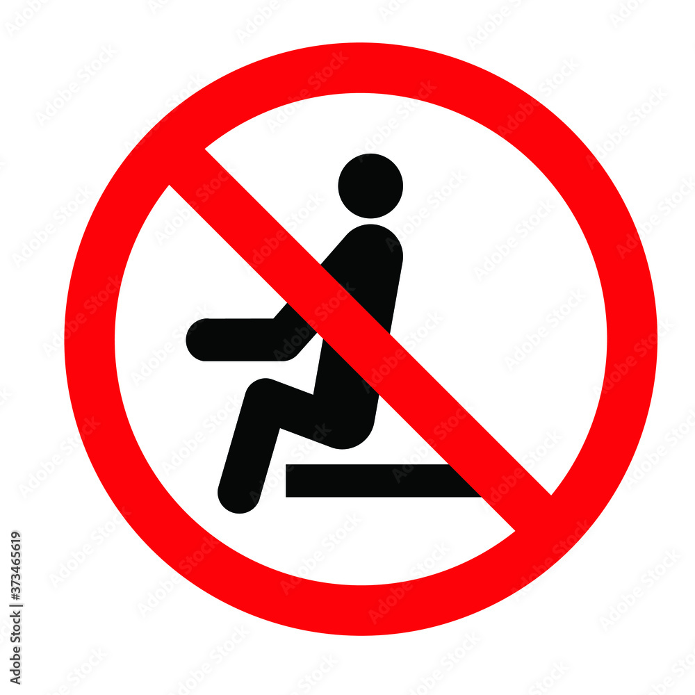 Stop to sit Don't sit here icon Do not seat area Vector seating zone warning signs Forbid or forbidden seating down icons Keep distance Social distancing covid-19 Stop novel Coronavirus Metre feet Stop to sit Don't sit here icon Do not seat area Vector seating zone warning signs Forbid or forbidden seating down icons Keep distance Social distancing covid-19 Stop novel Coronavirus Metre feet