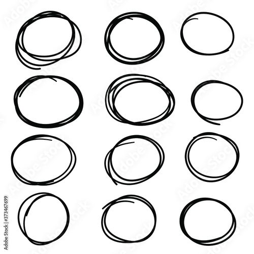 Circle black hand drawn vector illustration
