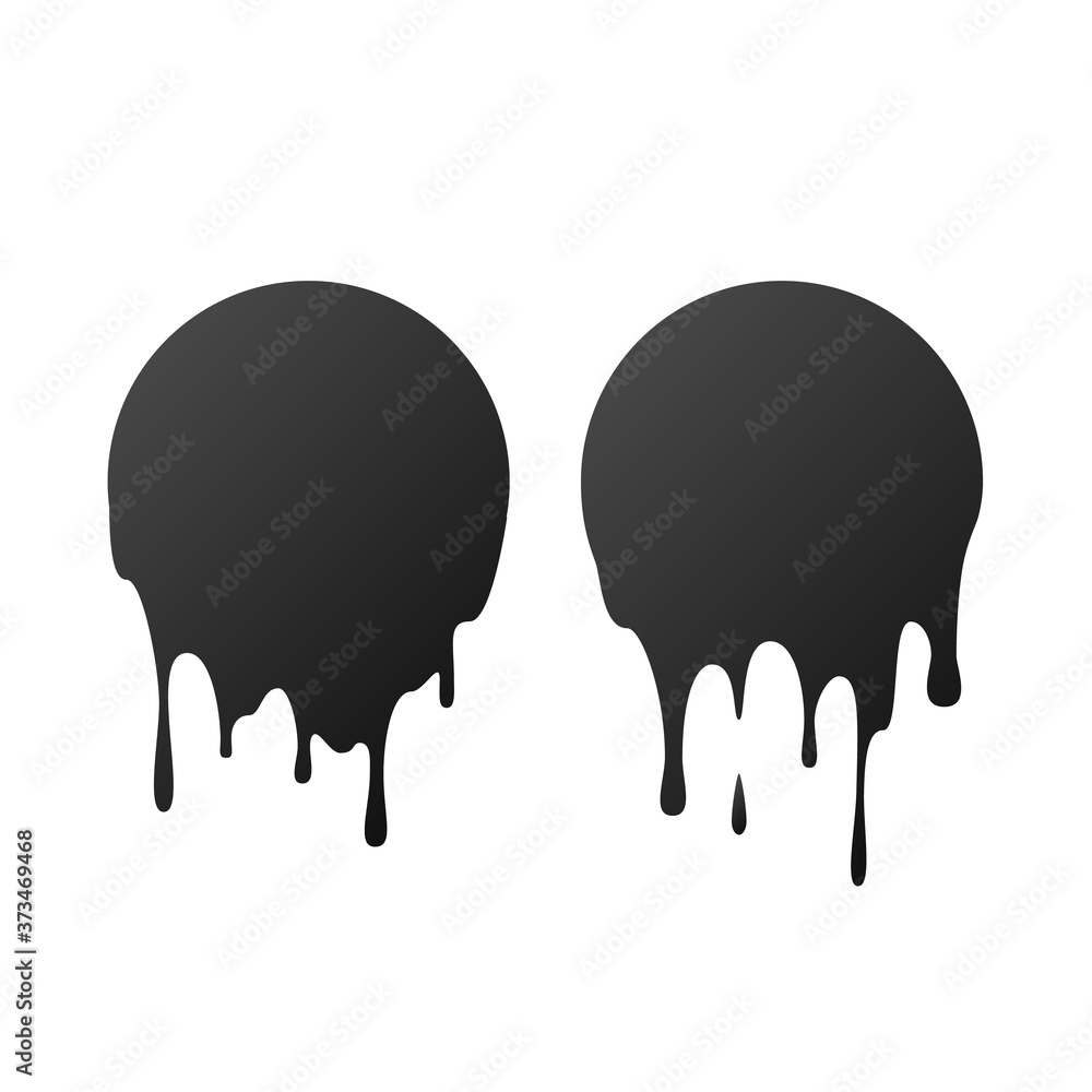 Dripping black circles. Dripping liquid. Liquid drops of ink. Vector illustration Dripping black circles. Dripping liquid. Liquid drops of ink. Vector illustration